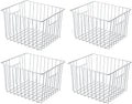 SANNO Freezer Baskets Freezer Wire Storage Basket, Organizer Food Storage Bin with Handles for Cabinets, Pantry, Closets, Bedrooms 11.8" x 11.8" x7" by SANNO