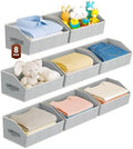 Homsorout Large Closet Organizers and Storage Bins - 8 Pack Trapezoid Storage Baskets for Shelves, Foldable Fabric Baskets with Handles Ideal for Closet, Basket, Wardrobe and Shelf Storage, Light Grey by Homsorout