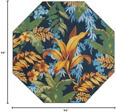 Unique Loom Outdoor Botanical Collection Area Rug - Calypso (7' 10" Octagon Multi/Light Blue) - Image 2