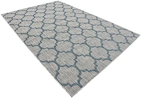 Unique Loom Outdoor Trellis Collection Area Rug (6' 1" x 9' Rectangle, Gray/ Ivory) - Image 5