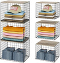 Widened & Heightened Closet Organizers And Storage Shelves With Top Board, Set of 3 Stackable Closet Shelf Organizer Storage Bin Basket For Clothes Sweaters,Space-saving, Sturdy,Wider Higher Size by Cidaziya
