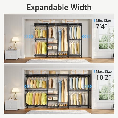 VIPEK X4 Expandable Heavy Duty Clothes Rack Wardrobe Closet Organizer Black - Image 2