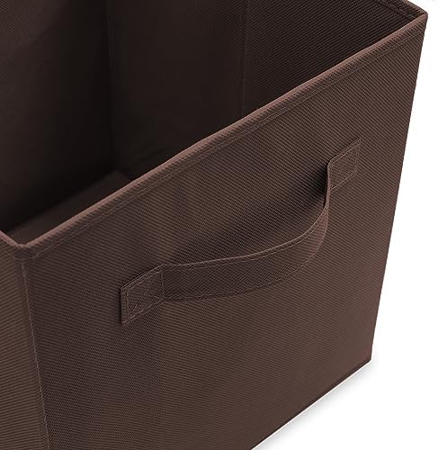 Casafield Set of 12 Collapsible Fabric Cube Storage Bins, Brown - 11" Foldable Cloth Baskets for Shelves, Cubby Organizers & More - Image 3