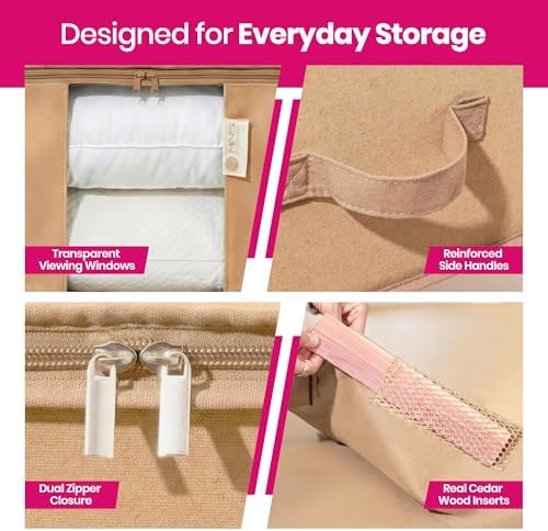 Storage Bags for Comforter, Clothes & Bedding Sets With Cedar Protection - Image 5