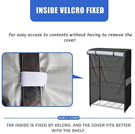 Wire Shelf Cover for 36x14x54 Rack, 600D Oxford Storage Cover with Zipper - Image 6