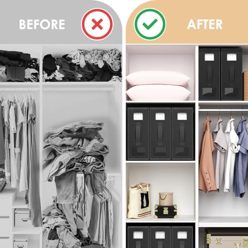 GODELAIF Sheet Organizers and Storage, Foldable Bed Sheet Organizer for Twin/Full/Queen/King Size, Linen Closet Organizers and Storage 4 Pack with Handle Window for Sheet Set Bedding Clothes Blanket - Image 6
