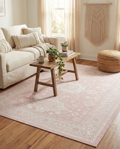 Rugs.com - Outdoor Aztec Rug – 7' 10 x 11' Pink Indoor/Outdoor Rug – Washable Flatweave Area Rug for Patio, Deck, and Porch - Image 6