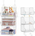 Hanging Closet Organizers and Storage, 6 Tier Closet Shelf Clothes Organizer with 2 S-Hooks, Multi-Functional Iron Wire Baskets, for Clothing, Sweaters, Handbags, Hat, Canned by Unknown