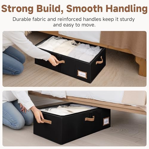StorageWorks 10 Inch Tall Under Bed Storage Containers with Clear Lid - Image 4