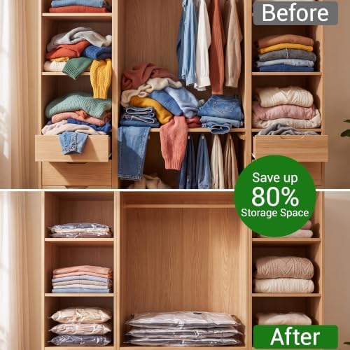 15Pack Vacuum Storage Bags for Travel with Cordless Pump,80% Space Saver - Image 2