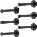 8 Inch Black Industrial Pipe Floating Clothing Rack Wall Mounted, 6 Pack by HomeExpert