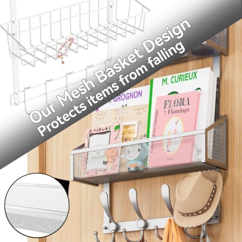 Kaiferty Over The Door Hooks Organizer, Coat Rack Over The Door Storage Hanger Towel Rack, Back of Door Storage Organizer for Bathroom,Bedroom,Kitchen,Office (Silver, 4-Tier) - Image 6