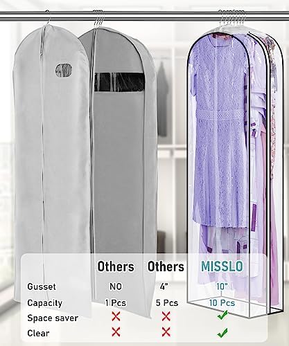 MISSLO 1 Pack 40" Garment Cover + 3 Pack 60" Garment Bags - Image 5
