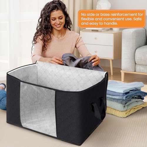 Fab totes 90L Clothes Storage, Foldable Thick Fabric Blanket Storage Bags - Image 3