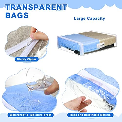 Kenning 20 Pcs Clear Zippered Storage Bags, Sheet, White, 12 x 10 x 4 Inch - Image 3