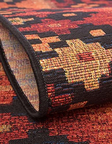 Unique Loom Outdoor Tribal Collection Area Rug - Tortuguero (7' 10" Octagon Multi/Blue) - Image 5