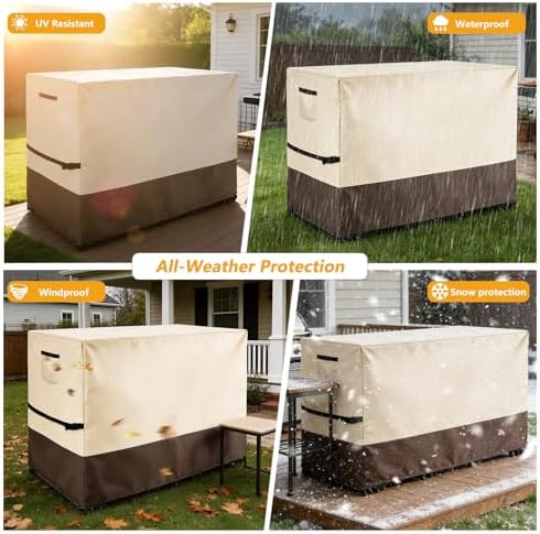 Outdoor Bar Height Dining Set Cover, 76"L x 34"W x 42"H Beige&Brown - Image 2
