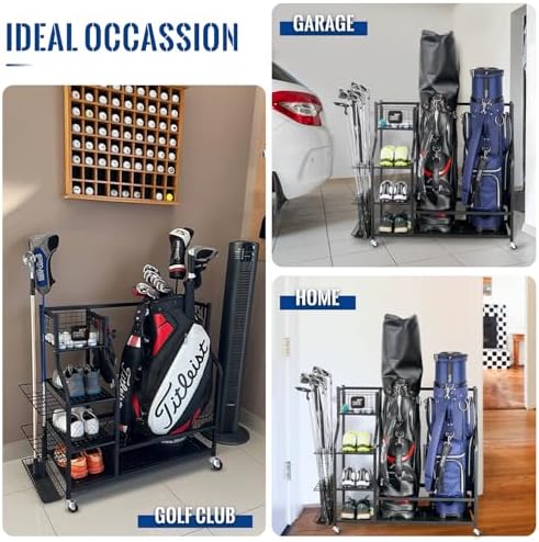 Mythinglogic Golf Bag Storage Organizer for Garage, Multiple Capacities - Image 5