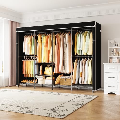 ULIFHOME H41C Clothes Rack with Cover, Covered Clothing Rack Heavy Duty - Image 2