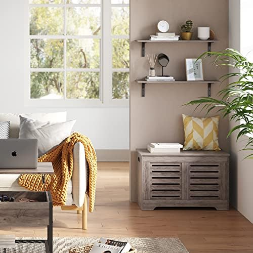 DINZI LVJ Long Wall Shelves, 31.5Inch Wooden Wall Mounted Shelves, Set of 2 - Image 6
