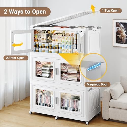 BROVIEW 300 Qt/75 Gal Stackable Storage Bins with Lids, 1 Pack, White - Image 7