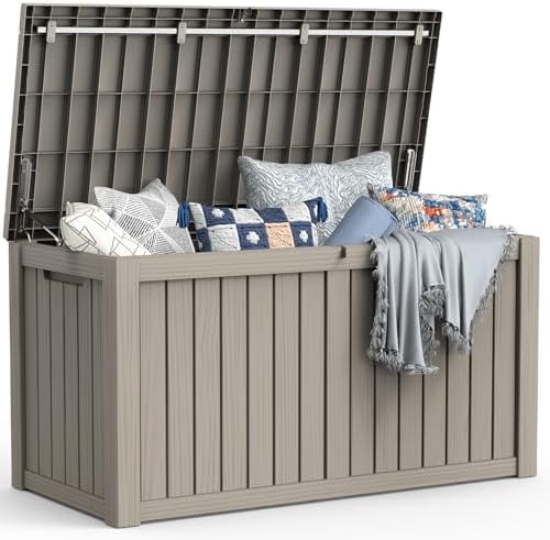 Mars Villa Deck Box, Outdoor Storage Box Waterproof, 150 Gallon, Grey by MarsVilla
