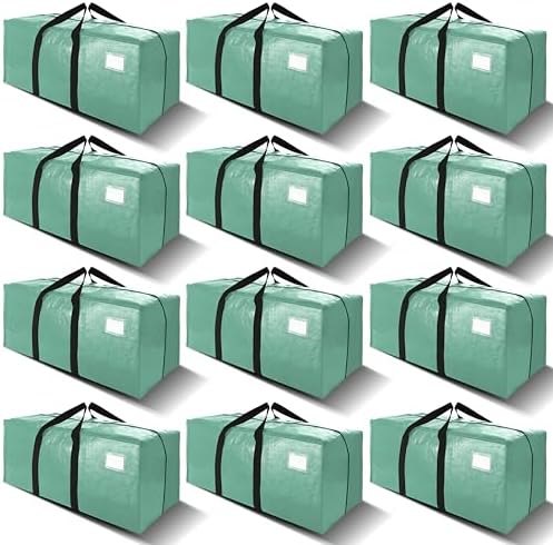 VELVETSURE 12 Pack Heavy Duty Large Moving Bags W/Backpack Straps - Strong Handles & Zippers, Storage Totes For Space Saving, Fold Flat, Alternative to Moving Box and Storage Bin, Teal by VELVETSURE