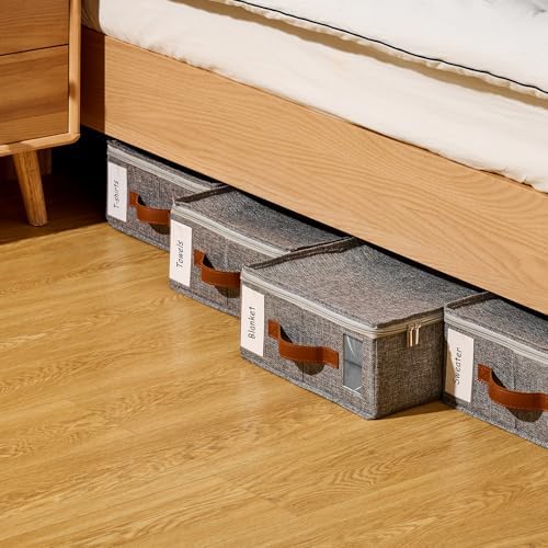 6pack Bed Sheet Organizer, Foldable Linen Closet Organizers and Storage with Sealed Design, Queen & King Size Sheet Storage with Window, Closet Organizer for Bedsheets/Blankets/Clothes, Linen - Image 6