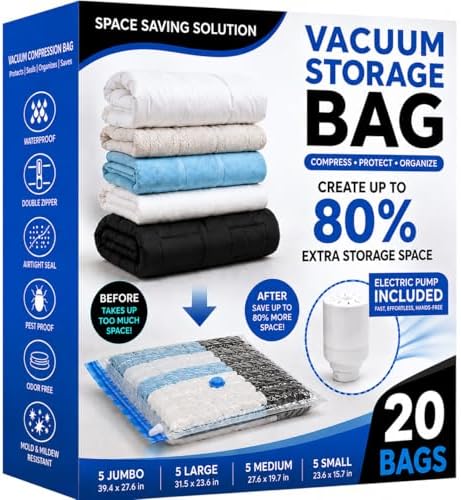 20 Jumbo Vacuum seal bags for clothing travel,comforter vacuum storage bag by Unknown