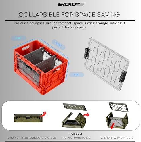 SIDIO Collapsible Storage Bin with Lid & Dividers, Tan - Image 2