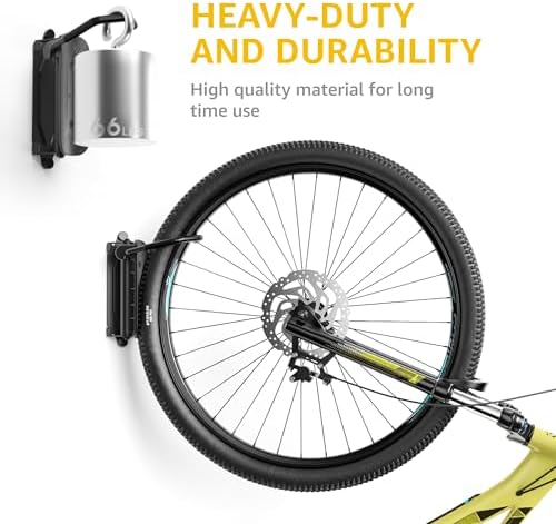 monTEK Swivel Bike Wall Mount, Bike Hangers for Garage, 4 Pack - Image 4