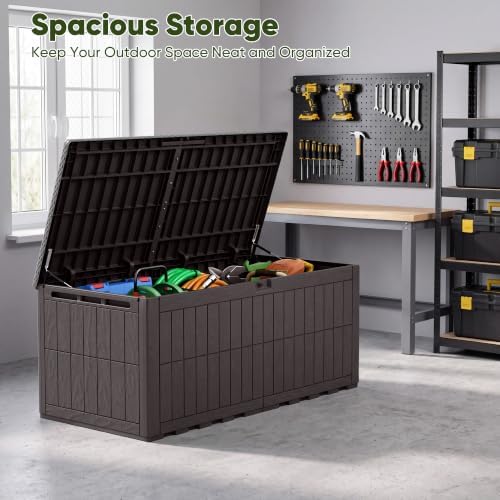 Devoko 230 Gallon Deck Box Resin Outdoor Storage Box Waterproof - Image 5