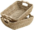 StorageWorks Seagrass Storage Baskets, Large Snack Baskets for Shelves by StorageWorks