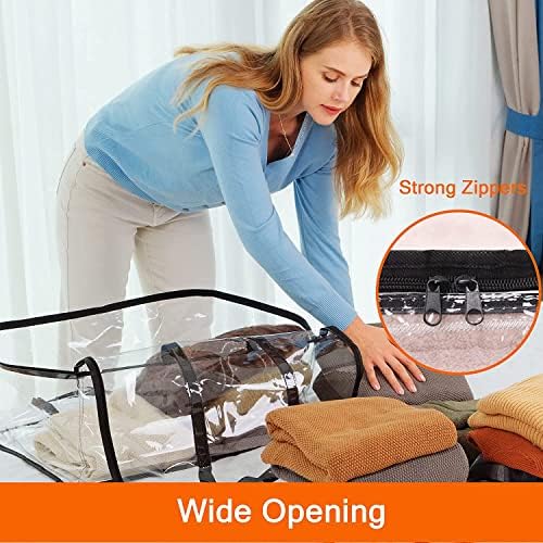 Vieshful 5 Pack 110L Clear Comforters Storage Bags with Zipper - Image 5