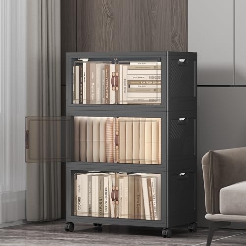 UAMFURI 156QT Stackable Storage Bins with Lids,Doors & Wheels by UAMFURIDirect