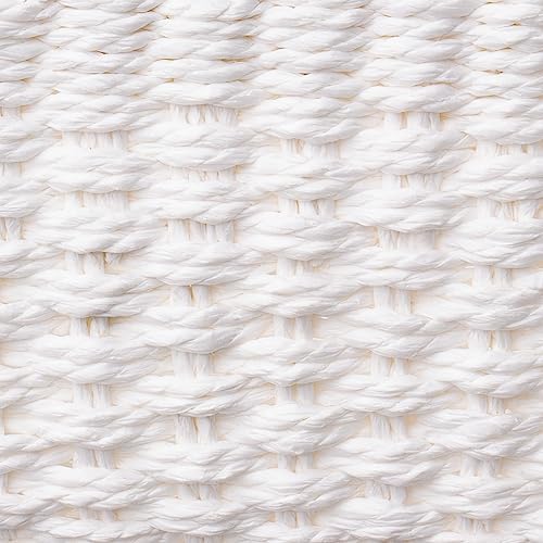 La Jolíe Muse Woven Storage Baskets, Recycled Paper Rope Bin Organizer Divider for Cupboards Drawer Closet Shelf Dresser, Set of 3 (White) - Image 6