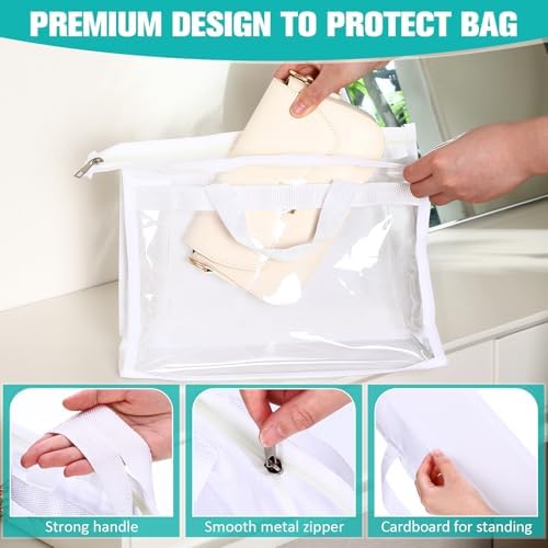 Chumia 20 Pack Clear Dust Cover Handbag Storage Organizer 3 Size, White - Image 3