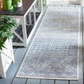 SAFAVIEH Washable Rug Outdoor Courtyard Collection - 2'3" x 10' Runner, Ivory & Navy, Non-Shedding & Easy Cleaning, Ideal for Patio, Entryway, Mudroom, Hallway, Kitchen (CY8196-53412) by Unknown