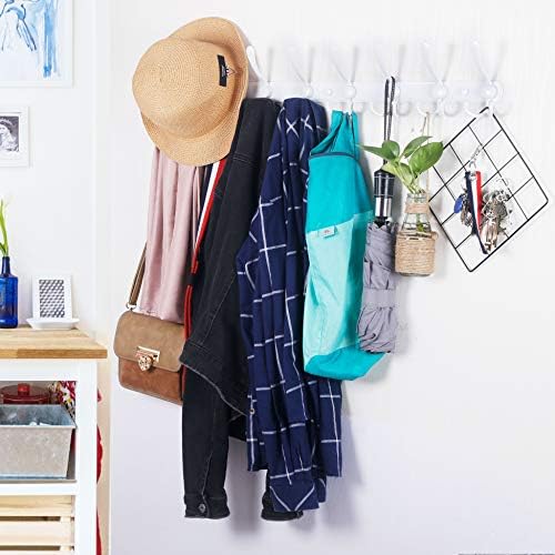 WEBI Coat Rack Wall Mount long,8 Tri Hooks for Hanging,30 inch Hook Rack Rail,Coat Hanger Wall Mounted for Clothes,Jacket,Hats,White - Image 5