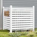 YITAHOME 44" W X 44" H Air Conditioner Fence Privacy Screen, Outdoor Trash Can Enclosure with Metal Stakes, Vinyl Pool Equipment Enclosure (2 Panels) by YITAHOME
