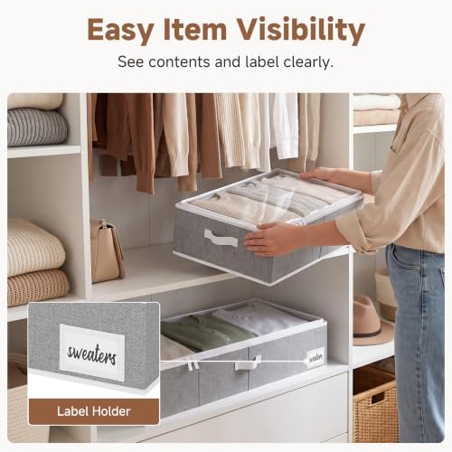 StorageWorks 6 Inch Low Profile Under Bed Storage Containers with Clear Lid - Image 3