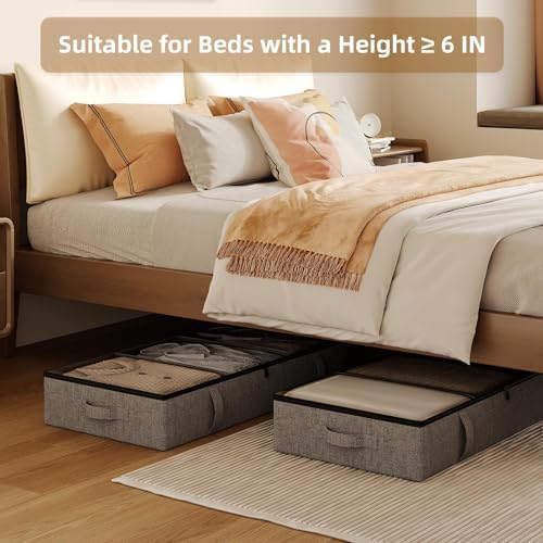 Side-Supported Underbed Storage Containers, 6 Inch 60L Clothes Storage Bin - Image 2