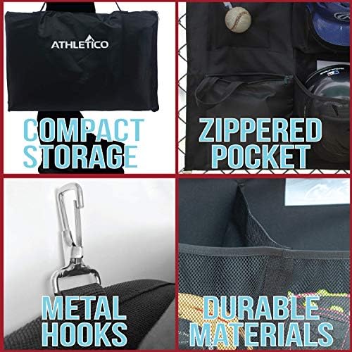 Athletico 15 Player Dugout Organizer - Hanging Baseball Helmet Bag to Organize Baseball Equipment Including Gloves, Helmets, Batting Gloves, Balls, & More - Image 5