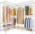 VIPEK L40 Plus Garment Rack L Shaped Clothes Rack for Corner, Freestanding Portable Wardrobe Closet Heavy Duty Clothing Rack for Hanging Clothes, 60.6"L x 45"W x 76.4"H, Load Capacity 1300LBS, White by VIPEK