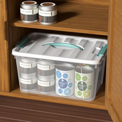 Readsky 4 Packs Clear Storage Latch Box Plastic, 14 Quart Plastic Storage Bin with Lid and Handle, Stackable Container Organizers for Home, Office, Craft, Snacks, and Medicine - Image 5