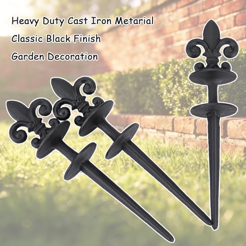 Black Cast Iron Decorative Hose Guide Stakes Set - Image 7