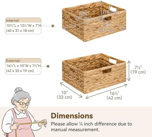 GRANNY SAYS Large Wicker Basket, Wicker Storage Baskets for Shelves, 1-Pack - Image 2
