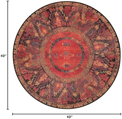 Unique Loom Outdoor Tribal Collection Area Rug - Quepos (4' 1" Round, Multi/ Black) - Image 2