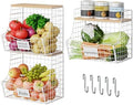 3 Pack Hanging Fruit Basket for Kitchen with Wood Lid - Onion and Potato Storage Fruit Bowl with Nameplate for Counter&Wall Mounted, Stackable Storage Basket,11.81 * 8.66 * 10.63inch by Jautokerdar
