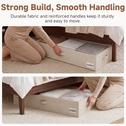 StorageWorks 7 Inch Low Profile Under Bed Storage Containers with Clear Lid - Image 4